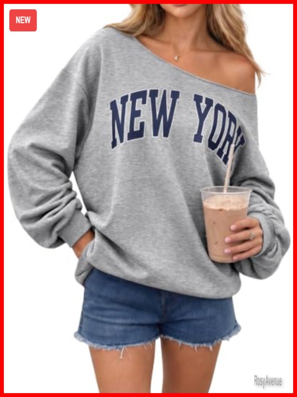 Off The Shoulder Oversized Sweatshirt Long Sleeve Pullover